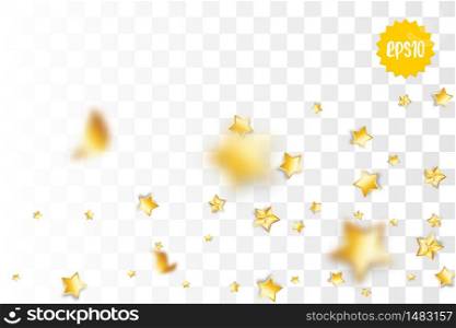 Golden holiday star confetti random falling