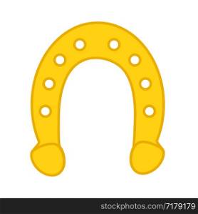 golden horseshoe icon, cartoon silhouette , stock vector illustration