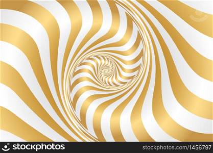 Golden hypnotic spiral. vector illustration.