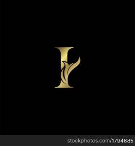 Golden I Initial Letter luxury logo icon, vintage luxurious vector design concept alphabet letter for luxuries business