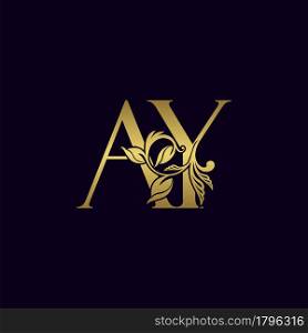 Golden Initial Letter A and Y, AY Luxury Logo Icon, Vintage Gold Letter Logo