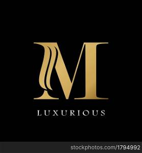 Golden Initial M Letter Logo Luxury, creative vector design concept for luxuries business