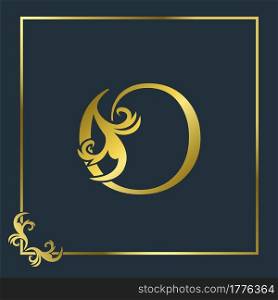 Golden Initial O Luxury Letter Logo Icon, Ornate business brand identity or wedding initial logo vector design .