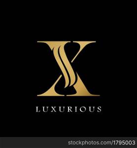 Golden Initial X Letter Logo Luxury, creative vector design concept for luxuries business