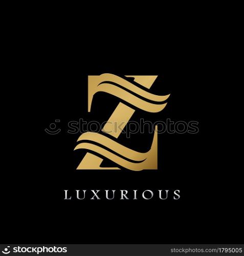 Golden Initial Z Letter Logo Luxury, creative vector design concept for luxuries business