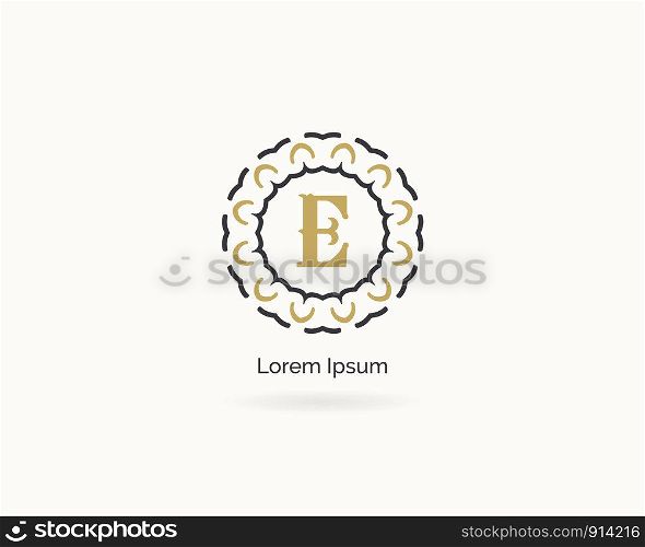 Golden J letter logo design. Luxury letter j monogram. Cosmetics and beauty product mandala illustration.