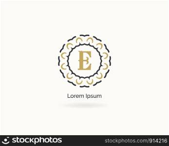 Golden J letter logo design. Luxury letter j monogram. Cosmetics and beauty product mandala illustration.