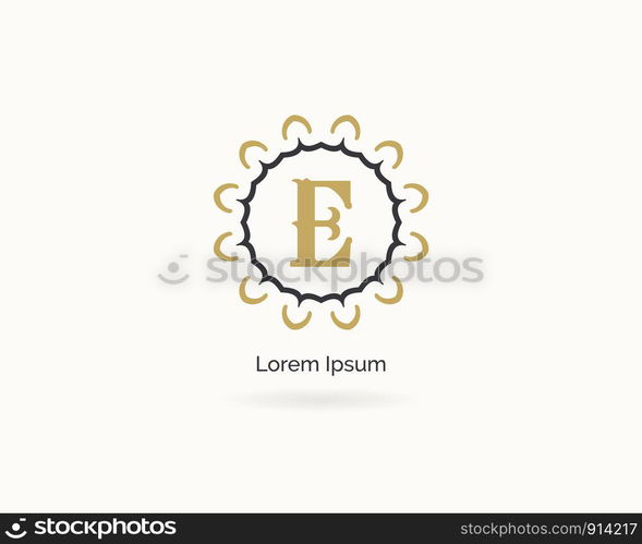 Golden J letter logo design. Luxury letter j monogram. Cosmetics and beauty product mandala illustration.