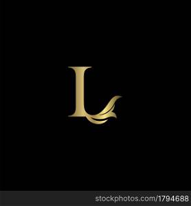 Golden L Initial Letter luxury logo icon, vintage luxurious vector design concept alphabet letter for luxuries business