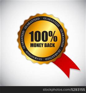 Golden Label Money Back Vector Illustration EPS10. Golden Label Money Back Vector Illustration