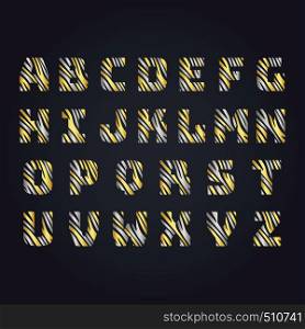 Golden letter alphabeth. Retro decorative lettering alphabet. Capital upper serif ABC.