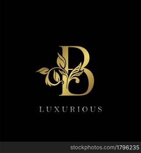 Golden Letter B Luxury Logo Icon, Vintage Design Template
