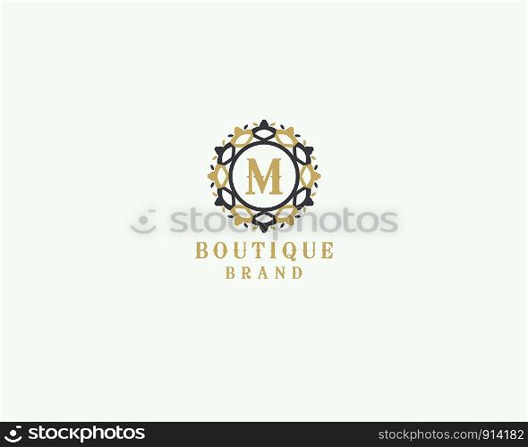 Golden letter B monogram vector logo design. mandala and ornamental illustration. Floral and flower style circle icon.