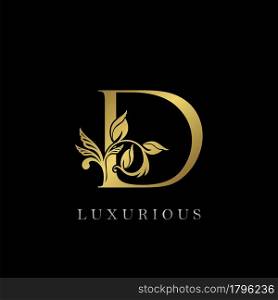 Golden Letter D Luxury Logo Icon, Vintage Design Template
