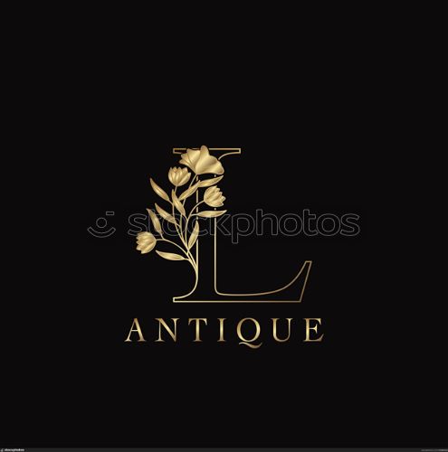 Golden Letter L Luxury Flowers Initial Logo Template Design. Monogram antique ornate nature floral leaf with initial letter.