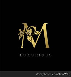 Golden Letter M Luxury Logo Icon, Vintage Design Template