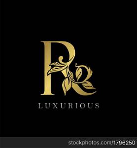 Golden Letter R Luxury Logo Icon, Vintage Design Template