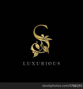 Golden Letter S Luxury Logo Icon, Vintage Design Template
