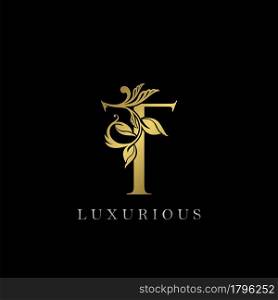 Golden Letter T Luxury Logo Icon, Vintage Design Template
