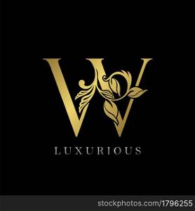 Golden Letter W Luxury Logo Icon, Vintage Design Template