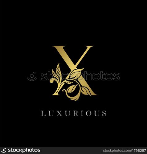 Golden Letter X Luxury Logo Icon, Vintage Design Template