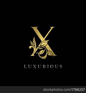 Golden Letter X Luxury Logo Icon, Vintage Design Template