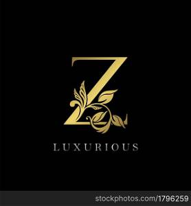 Golden Letter Z Luxury Logo Icon, Vintage Design Template
