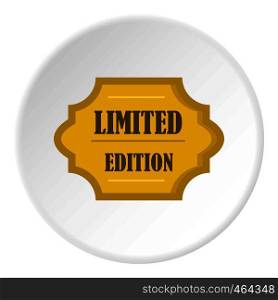 Golden limited edition label icon in flat circle isolated vector illustration for web. Golden limited edition label icon circle