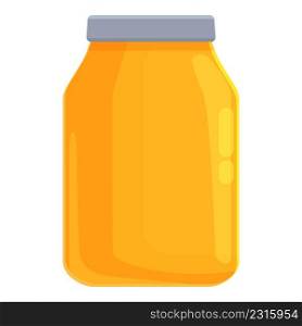 Golden liquid jar icon cartoon vector. Honey bee. Comb gold. Golden liquid jar icon cartoon vector. Honey bee