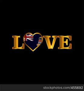 Golden Love typography Cayman Islands flag design vector