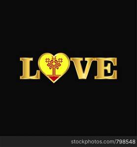 Golden Love typography Chuvashia flag design vector