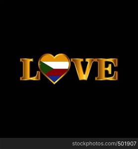Golden Love typography Democratic Republic of the Congo flag design vector