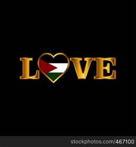 Golden Love typography Jordan flag design vector