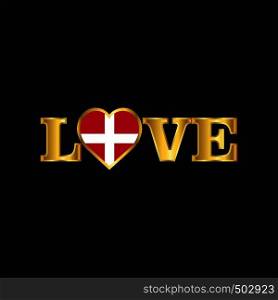 Golden Love typography Sovereign Military order of Malta flag design vector
