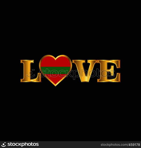 Golden Love typography Transnistria flag design vector
