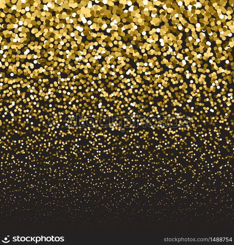 Golden luxury glitter falling particles. Festive background.. Golden luxury glitter falling particles. Festive background