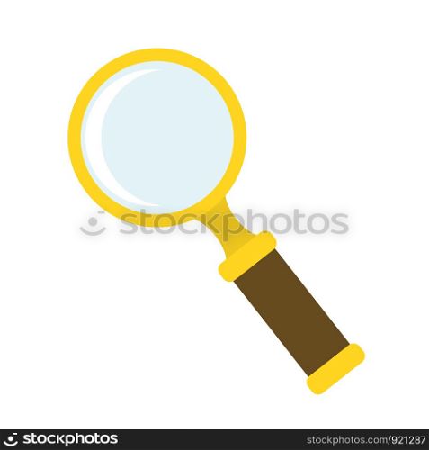 Golden magnifying glass vector illustration