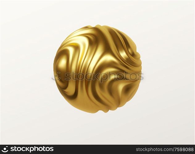 Golden metal organic shape 3d sphere isolated on white background. Trend design for web pages, posters, flyers, booklets, magazine covers, presentations. Vector illustration EPS10. Golden metal organic shape 3d sphere isolated on white background. Trend design for web pages, posters, flyers, booklets, magazine covers, presentations. Vector illustration