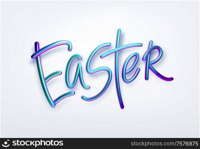 Golden metallic shiny typography Happy Easter. 3D realistic lettering for the design of flyers, brochures, leaflets, posters and cards EPS10. Golden metallic shiny typography Happy Easter. 3D realistic lettering for the design of flyers, brochures, leaflets, posters and cards