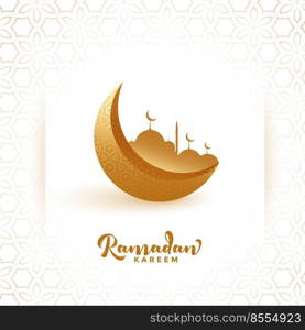 golden moon and mosque ramadan kareem festival background