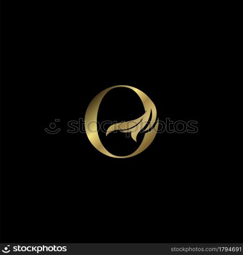 Golden O Initial Letter luxury logo icon, vintage luxurious vector design concept alphabet letter for luxuries business