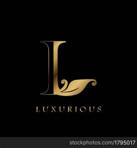 Golden Outline Initial Letter L luxury Logo, creative vector design concept for luxurious business.