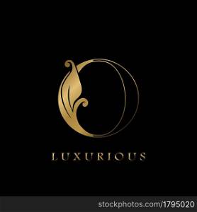 Golden Outline Initial Letter O luxury Logo, creative vector design concept for luxurious business.