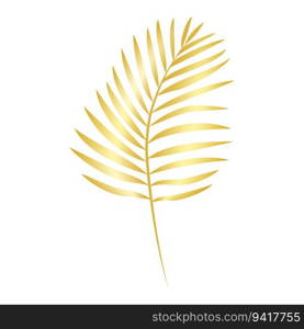 Golden palm branch. Palm leaf isolated with golden gradient. Vector illustration.. Golden palm branch. Palm leaf with golden gradient
