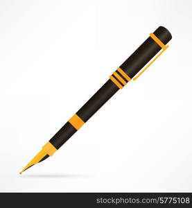 golden pen on white background