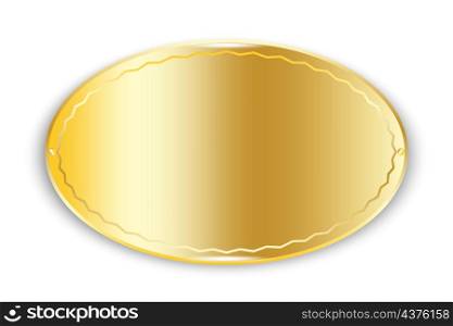 Golden plate icon. Gradient effect. Name tag. Pattern element. Oval shape. Luxury art. Vector illustration. Stock image. EPS 10.. Golden plate icon. Gradient effect. Name tag. Pattern element. Oval shape. Luxury art. Vector illustration. Stock image.