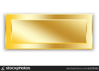 Golden plate icon. Name tag. Rectangular shape. Realistic design. Gradient effect. Vector illustration. Stock image. EPS 10.. Golden plate icon. Name tag. Rectangular shape. Realistic design. Gradient effect. Vector illustration. Stock image.