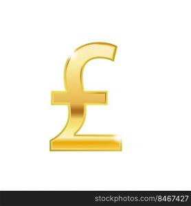 Golden Pounds symbol isolated web vector icon. Pounds trendy 3d style vector icon. Golden Pounds currency sign