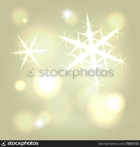 Golden ray snowflake warm abstract festive background