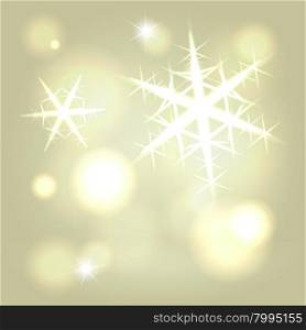 Golden ray snowflake warm abstract festive background